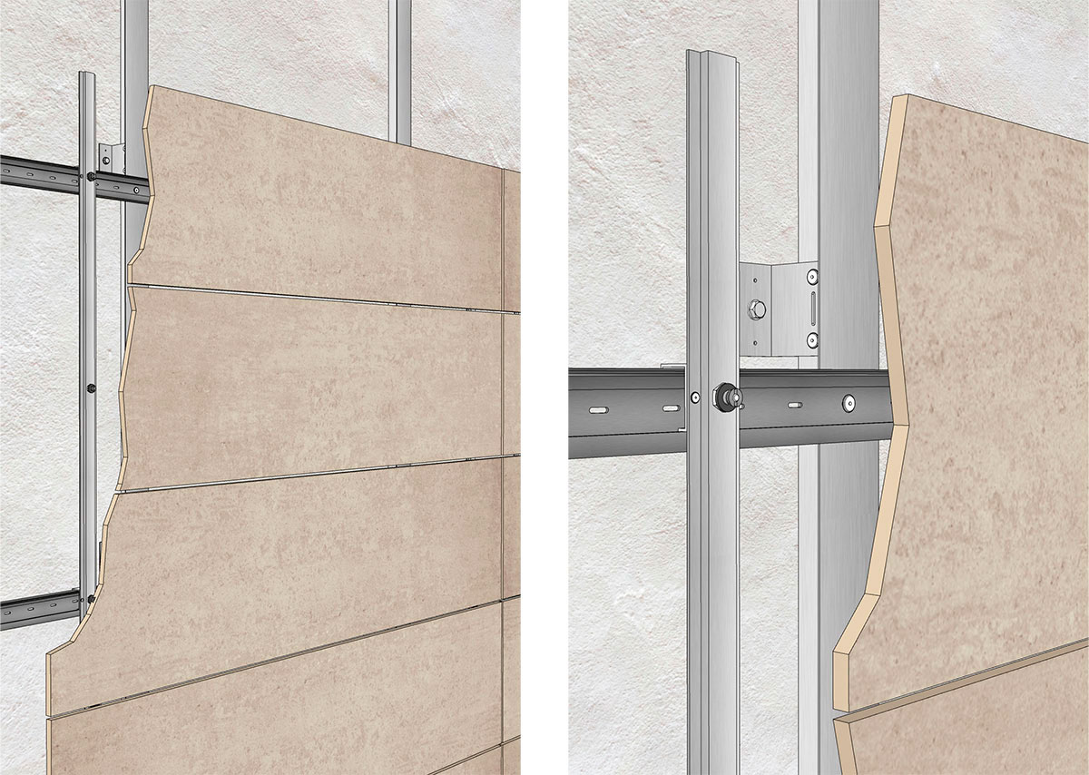 ragno facciata ventilata modul panel dettaglio