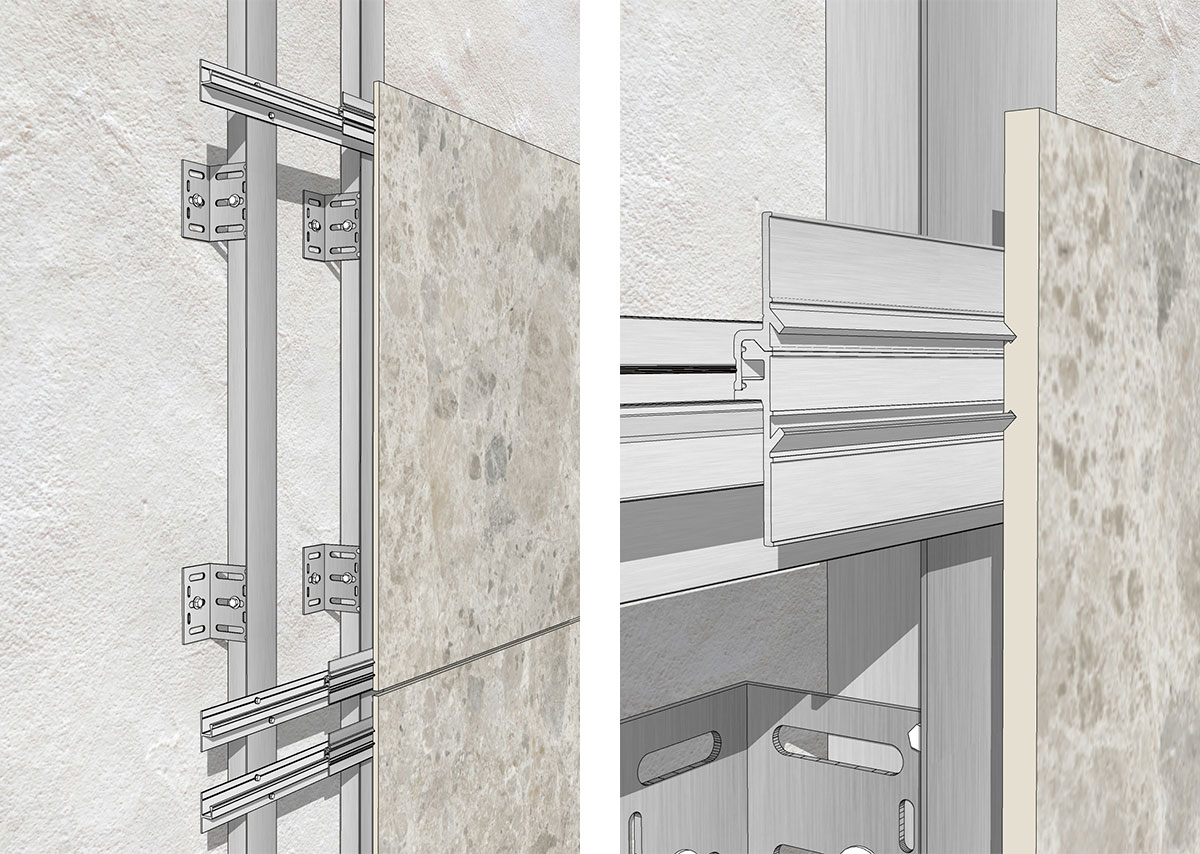 ragno facciata ventilata sistema cat 1 slim dettaglio
